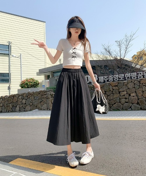 SEU(エスイーユー)の「速乾×洗える|【スカート見え】ウエストゴムフレアガウチョパンツ 美脚パンツ オフィスカジュアル きれいめカジュアル レディース韓国風(スラックス・レディース・ベージュ/ブラック/グレー・S/M/L)」の16枚目の写真