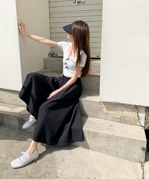 SEU(エスイーユー)の「速乾×洗える|【スカート見え】ウエストゴムフレアガウチョパンツ 美脚パンツ オフィスカジュアル きれいめカジュアル レディース韓国風(スラックス・レディース・ベージュ/ブラック/グレー・S/M/L)」の19枚目の写真
