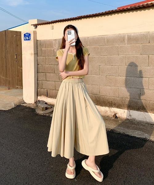 SEU(エスイーユー)の「速乾×洗える|【スカート見え】ウエストゴムフレアガウチョパンツ 美脚パンツ オフィスカジュアル きれいめカジュアル レディース韓国風(スラックス・レディース・ベージュ/ブラック/グレー・S/M/L)」の12枚目の写真