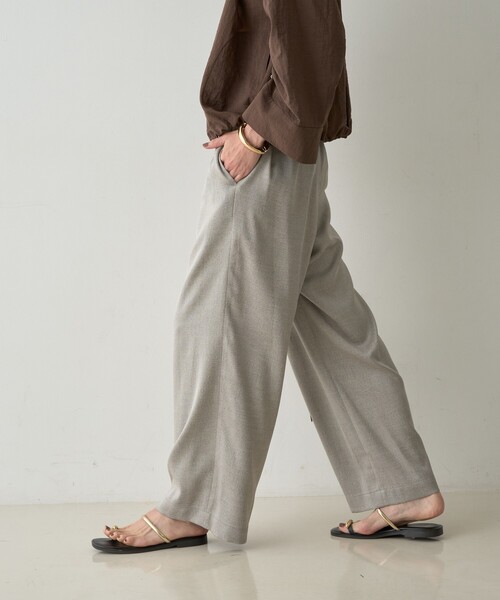 qualite(カリテ)の「【ベストセラーアイテム!新色追加】リネンライクパンツ セットアップ対応 春服 夏服 オフィスカジュアル(その他パンツ・レディース・オフホワイト/ワイン/ベージュ/ライトグレー・36/38)」の14枚目の写真
