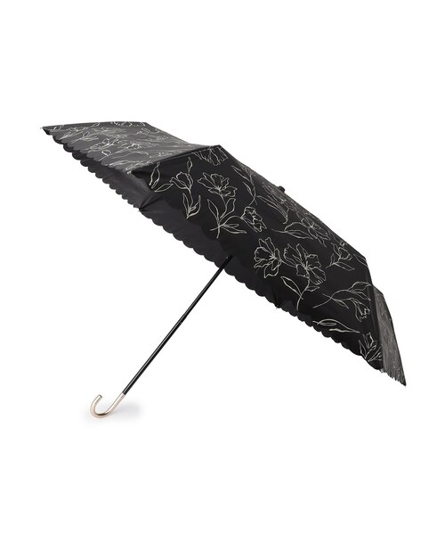 SHOO・LA・RUE（シューラルー）の「【晴雨兼用】ミニラインフラワー折りたたみ傘【because】（折りたたみ傘・レディース・ブラック系/アイボリー系・00）」の2枚目の写真