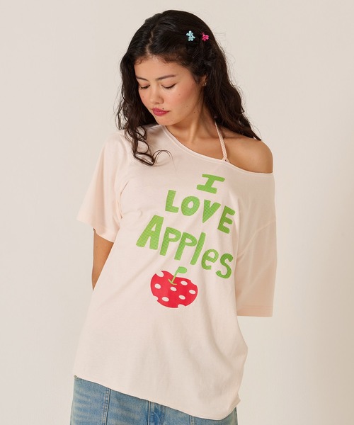 TINA：JOJUN（ティーナジョジュン）の「オリジナル プリント オフショル Tシャツ TINA：JOJUN（Tシャツ/カットソー・レディース・ピンク/ホワイト・M）」の11枚目の写真