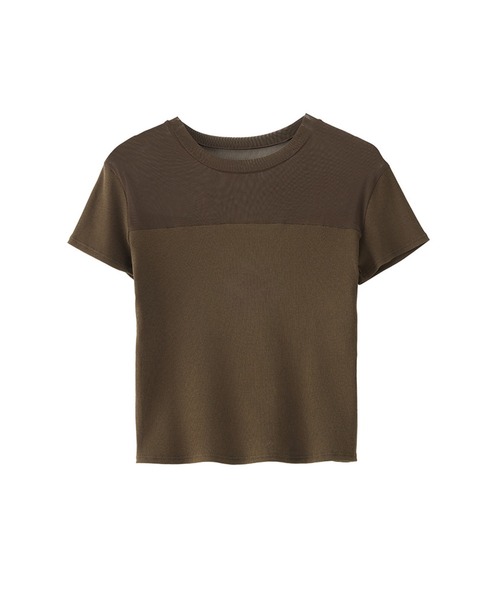 SAISON DE PAPILLON(セゾンドパピヨン)の「【新作登場】カットソー レディース トップス Tシャツ リブTシャツ 半袖 クルーネック ドッキング(Tシャツ/カットソー・レディース・ブラック/ブラウン/ホワイト・L/M)」の5枚目の写真