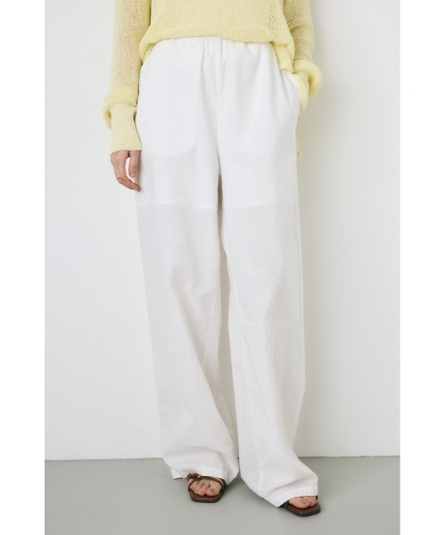 AZUL by moussy(アズールバイマウジー)の「【サイズ,身長別画像あり】フレンチリネンCOOLMAXイージーパンツ(スラックス・レディース・ストライプ/ブラック/オフホワイト・SMALL/MEDIUM)」の9枚目の写真
