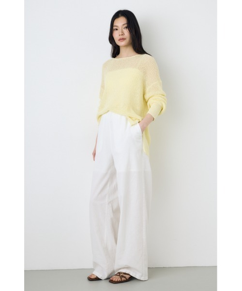 AZUL by moussy(アズールバイマウジー)の「【サイズ,身長別画像あり】フレンチリネンCOOLMAXイージーパンツ(スラックス・レディース・ストライプ/ブラック/オフホワイト・SMALL/MEDIUM)」の8枚目の写真