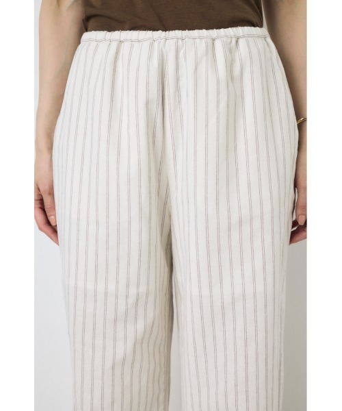 AZUL by moussy(アズールバイマウジー)の「【サイズ,身長別画像あり】フレンチリネンCOOLMAXイージーパンツ(スラックス・レディース・ストライプ/ブラック/オフホワイト・SMALL/MEDIUM)」の4枚目の写真