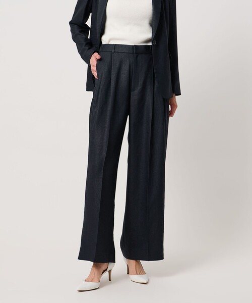 UNITED ARROWS(ユナイテッドアローズ)の「Spiree IAS 2タック ワイドパンツ ‐UVカット 接触冷感 ウォッシャブル‐(スラックス・レディース・ナチュラル/ネイビー・40/36/38/34)」の22枚目の写真