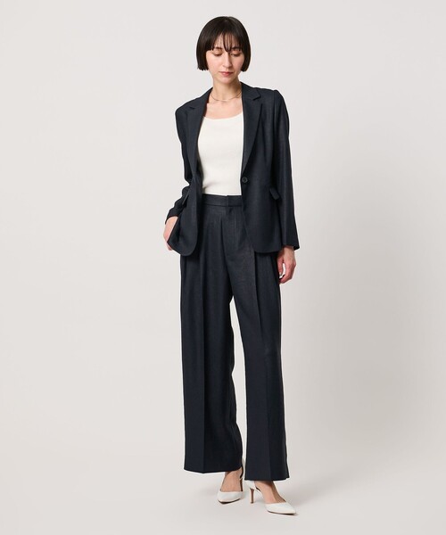 UNITED ARROWS(ユナイテッドアローズ)の「Spiree IAS 2タック ワイドパンツ ‐UVカット 接触冷感 ウォッシャブル‐(スラックス・レディース・ナチュラル/ネイビー・40/36/38/34)」の21枚目の写真