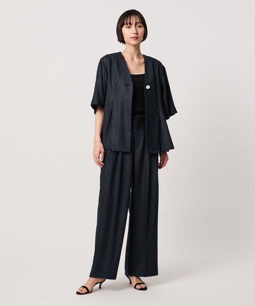 UNITED ARROWS(ユナイテッドアローズ)の「Spiree IAS 2タック ワイドパンツ ‐UVカット 接触冷感 ウォッシャブル‐(スラックス・レディース・ナチュラル/ネイビー・40/36/38/34)」の19枚目の写真