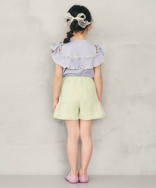 apres les cours(アプレレクール)の「【WEB限定】2way肩あきチュール配色トップス(Tシャツ/カットソー・キッズ・ラベンダー/ピンク/アイボリー・80/100/110/120/130/140/90)」の14枚目の写真