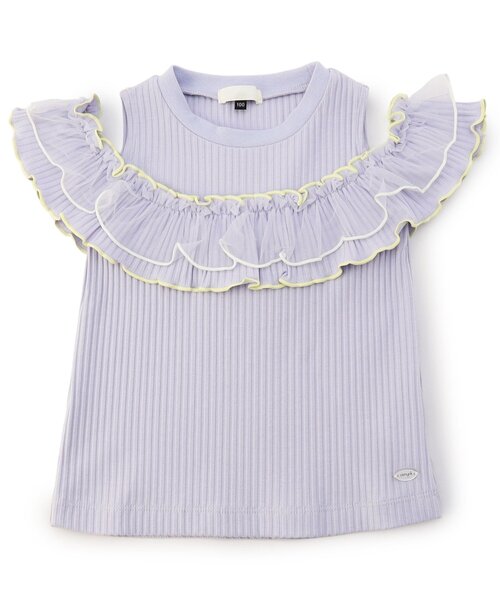apres les cours(アプレレクール)の「【WEB限定】2way肩あきチュール配色トップス(Tシャツ/カットソー・キッズ・ラベンダー/ピンク/アイボリー・80/100/110/120/130/140/90)」の11枚目の写真