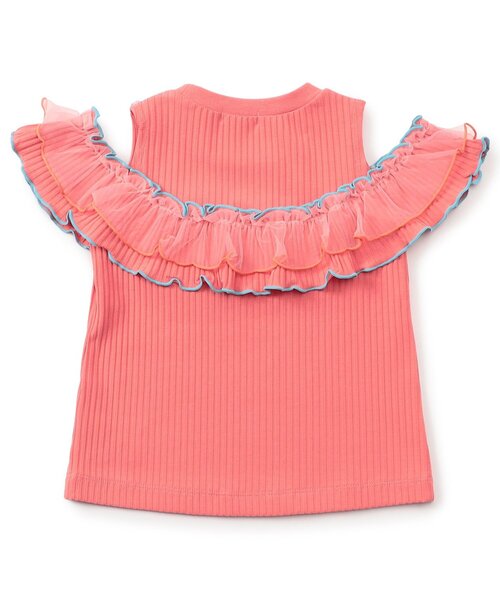 apres les cours(アプレレクール)の「【WEB限定】2way肩あきチュール配色トップス(Tシャツ/カットソー・キッズ・ラベンダー/ピンク/アイボリー・80/100/110/120/130/140/90)」の10枚目の写真