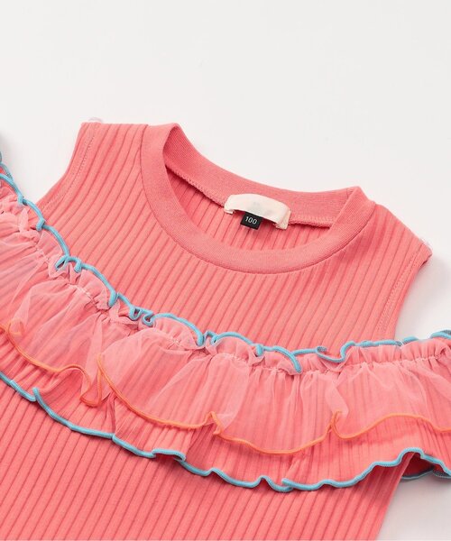 apres les cours(アプレレクール)の「【WEB限定】2way肩あきチュール配色トップス(Tシャツ/カットソー・キッズ・ラベンダー/ピンク/アイボリー・80/100/110/120/130/140/90)」の9枚目の写真