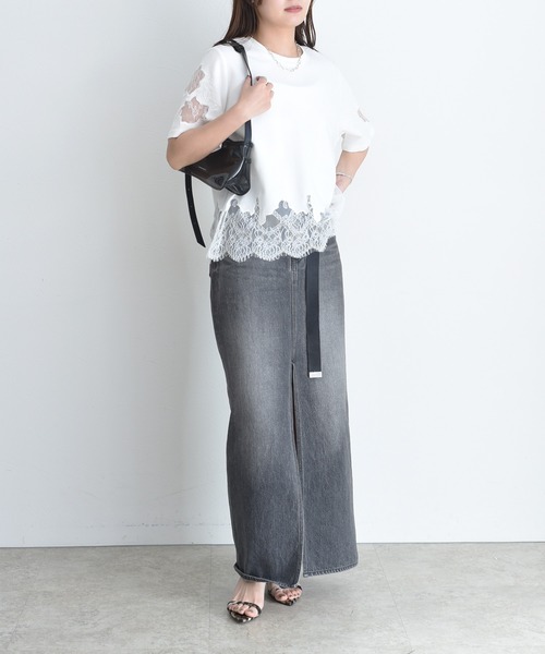 Eimee Law(エイミーロウ)の「レースエンブロTシャツ(Tシャツ/カットソー・レディース・ブラック/オフホワイト/グレー/ブラウン/アイボリー・FREE)」の13枚目の写真