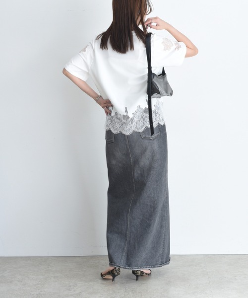 Eimee Law(エイミーロウ)の「レースエンブロTシャツ(Tシャツ/カットソー・レディース・ブラック/オフホワイト/グレー/ブラウン/アイボリー・FREE)」の11枚目の写真