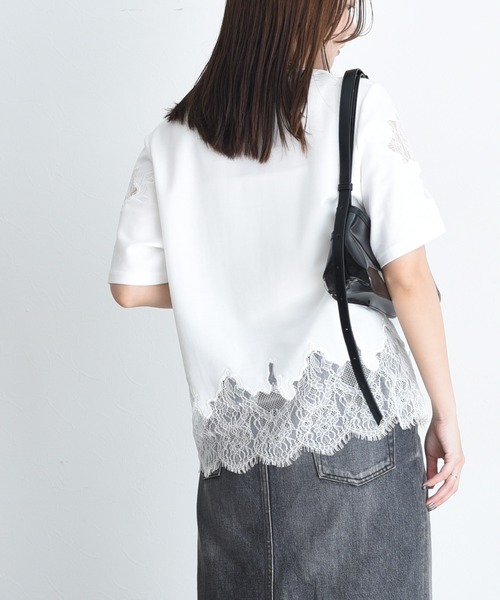 Eimee Law(エイミーロウ)の「レースエンブロTシャツ(Tシャツ/カットソー・レディース・ブラック/オフホワイト/グレー/ブラウン/アイボリー・FREE)」の8枚目の写真