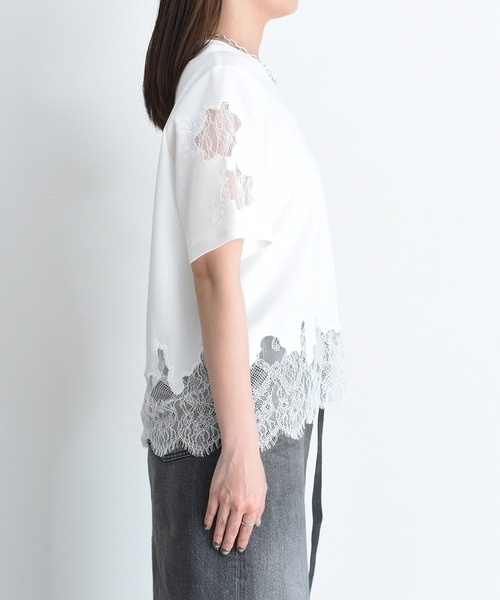 Eimee Law(エイミーロウ)の「レースエンブロTシャツ(Tシャツ/カットソー・レディース・ブラック/オフホワイト/グレー/ブラウン/アイボリー・FREE)」の20枚目の写真