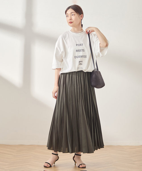 journal standard L'essage(ジャーナルスタンダードレサージュ)の「ウォッシャブルスパンオーガンジープリーツスカート(スカート・レディース・カーキ/ブラック・36/38)」の4枚目の写真