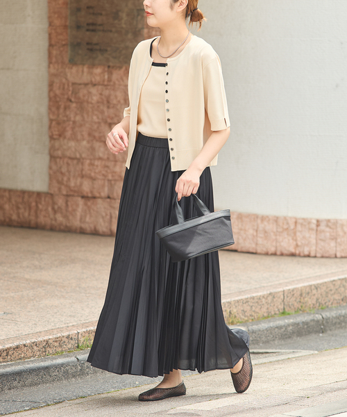 journal standard L'essage(ジャーナルスタンダードレサージュ)の「ウォッシャブルスパンオーガンジープリーツスカート(スカート・レディース・カーキ/ブラック・36/38)」の8枚目の写真