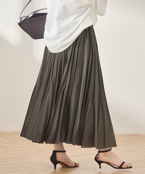 journal standard L'essage(ジャーナルスタンダードレサージュ)の「ウォッシャブルスパンオーガンジープリーツスカート(スカート・レディース・カーキ/ブラック・36/38)」の11枚目の写真