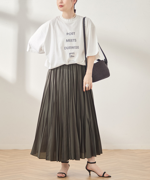 journal standard L'essage(ジャーナルスタンダードレサージュ)の「ウォッシャブルスパンオーガンジープリーツスカート(スカート・レディース・カーキ/ブラック・36/38)」の13枚目の写真
