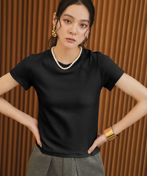 ELFRANK(エルフランク)の「【M/Lサイズ展開】大人の「伸びる」上質Tシャツ(Tシャツ/カットソー・レディース・イエロー/グレー/ピンク/ブラック/レッド/チャコールグレー/ブラウン/オフホワイト・M/L)」の22枚目の写真