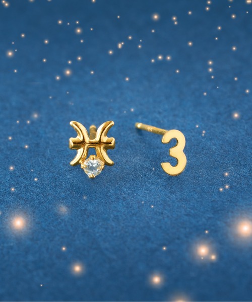 Jewel closet by L&Co.（ジュエルクローゼットバイエルアンドコー）の「K18 星座/ホロスコープ ピアス（ピアス（両耳用）・レディース・その他5/その他3/その他2/その他1/その他10/その他8/その他6/その他12/その他9/その他7/その他4/その他11・FREE）」の4枚目の写真