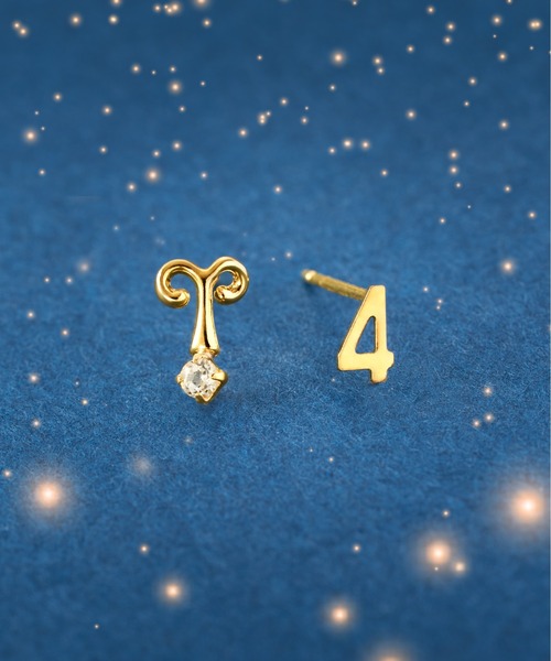 Jewel closet by L&Co.（ジュエルクローゼットバイエルアンドコー）の「K18 星座/ホロスコープ ピアス（ピアス（両耳用）・レディース・その他5/その他3/その他2/その他1/その他10/その他8/その他6/その他12/その他9/その他7/その他4/その他11・FREE）」の5枚目の写真