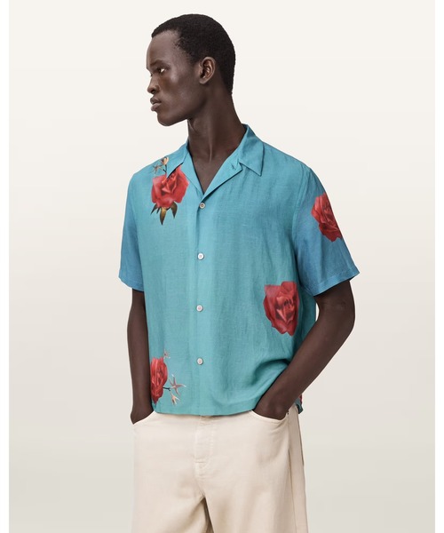 ALLSAINTS(オールセインツ)の「FLEUR FAZED BOXY SHORT SLEEVE SHIRT | FLEUR FAZED ボクシー 半袖 シャツ(シャツ/ブラウス・メンズ・ブルー系その他・S/L)」の1枚目の写真