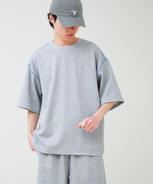 GLOSTER(グロスター)の「【セットアップ対応】カルゼラダーステッチ クルーネックTシャツ(Tシャツ/カットソー・メンズ・ホワイト/ブラック/ライトグレー/ミント・L/M)」の4枚目の写真