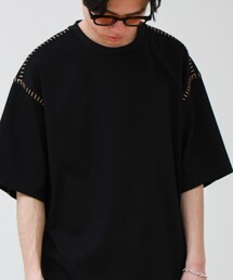 【セットアップ対応】カルゼラダーステッチ クルーネックTシャツ