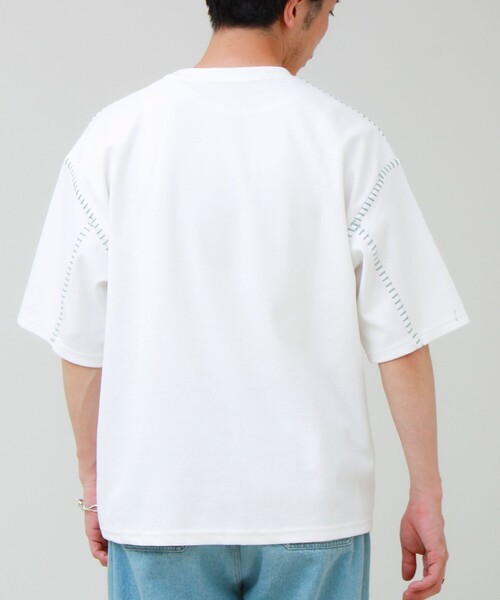 GLOSTER(グロスター)の「【セットアップ対応】カルゼラダーステッチ クルーネックTシャツ(Tシャツ/カットソー・メンズ・ホワイト/ブラック/ライトグレー/ミント・L/M)」の9枚目の写真