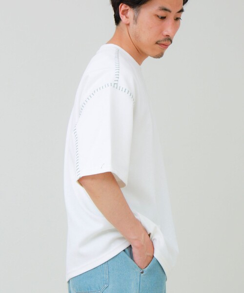 GLOSTER(グロスター)の「【セットアップ対応】カルゼラダーステッチ クルーネックTシャツ(Tシャツ/カットソー・メンズ・ホワイト/ブラック/ライトグレー/ミント・L/M)」の10枚目の写真