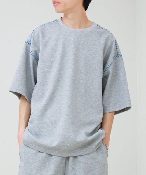 GLOSTER(グロスター)の「【セットアップ対応】カルゼラダーステッチ クルーネックTシャツ(Tシャツ/カットソー・メンズ・ホワイト/ブラック/ライトグレー/ミント・L/M)」の17枚目の写真