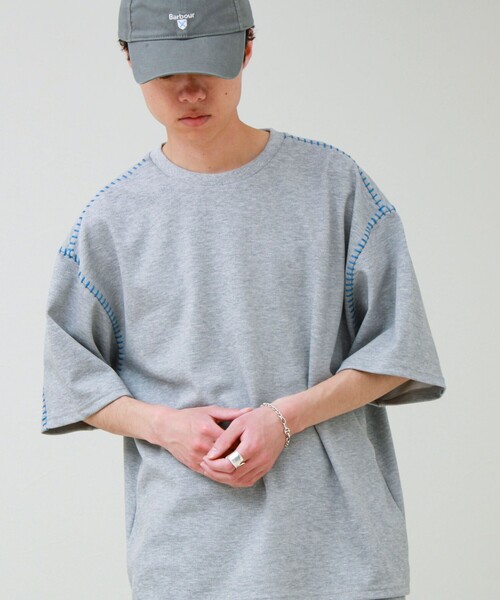 GLOSTER(グロスター)の「【セットアップ対応】カルゼラダーステッチ クルーネックTシャツ(Tシャツ/カットソー・メンズ・ホワイト/ブラック/ライトグレー/ミント・L/M)」の21枚目の写真