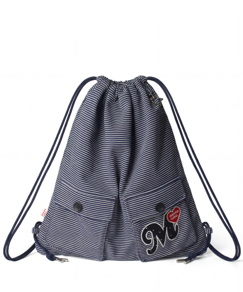 MASMARULEZ（マスマルールズ）の「[INT] Two pocket patch stripe gym sack_Navy stripe（バックパック/リュック・レディース・その他・FREE）」の4枚目の写真