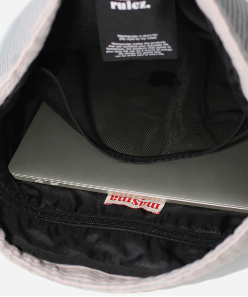 MASMARULEZ（マスマルールズ）の「[INT] Two pocket patch stripe gym sack_Navy stripe（バックパック/リュック・レディース・その他・FREE）」の5枚目の写真