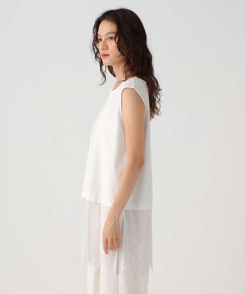 Elura(エルーラ)の「ノースリーブ裾レースプルオーバー/864799(Tシャツ/カットソー・レディース・チャコールグレー/ホワイト/ブラック・FREE)」の19枚目の写真