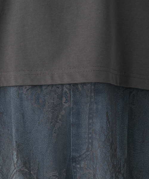 Elura(エルーラ)の「ノースリーブ裾レースプルオーバー/864799(Tシャツ/カットソー・レディース・チャコールグレー/ホワイト/ブラック・FREE)」の7枚目の写真