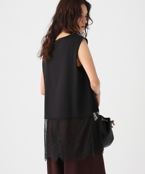Elura(エルーラ)の「ノースリーブ裾レースプルオーバー/864799(Tシャツ/カットソー・レディース・チャコールグレー/ホワイト/ブラック・FREE)」の22枚目の写真