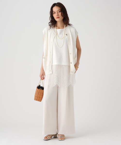 Elura(エルーラ)の「ノースリーブ裾レースプルオーバー/864799(Tシャツ/カットソー・レディース・チャコールグレー/ホワイト/ブラック・FREE)」の6枚目の写真