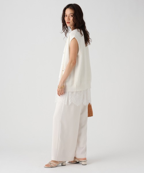 Elura(エルーラ)の「ノースリーブ裾レースプルオーバー/864799(Tシャツ/カットソー・レディース・チャコールグレー/ホワイト/ブラック・FREE)」の9枚目の写真