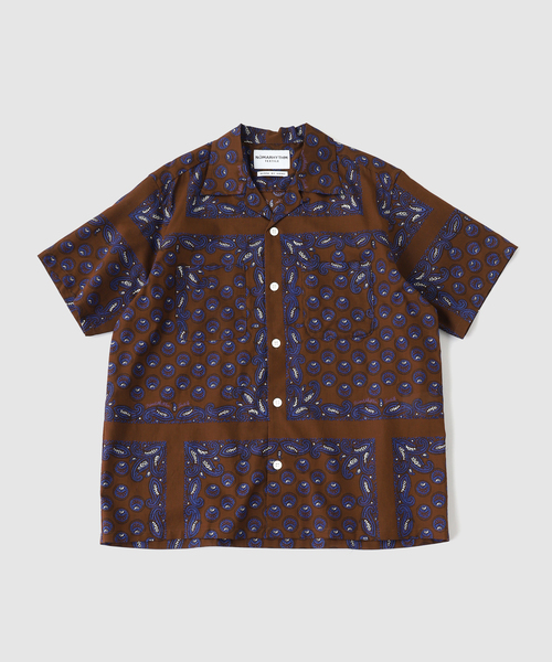 NOMA t.d.(ノーマティーディー)の「NOMARHYTHM TEXTILE (ノーマリズム テキスタイル) Paisley Summer Shirt(シャツ/ブラウス・メンズ・ネイビー/ブラウン・3/4)」の1枚目の写真