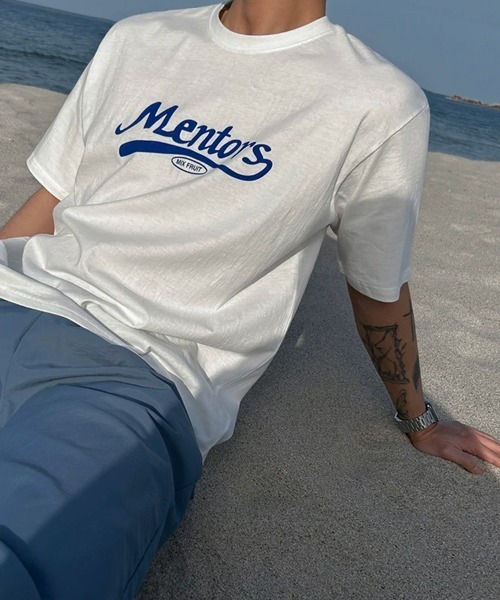 NOWLE(ノウル)の「【NOWLE】スクリプトロゴ プリント 半袖 Tシャツ / ベースボール風デザイン(Tシャツ/カットソー・メンズ・ホワイト・LARGE/MEDIUM/X-LARGE)」の6枚目の写真