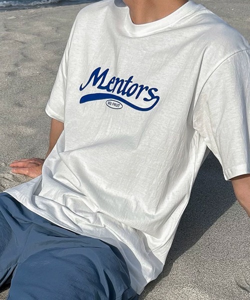 NOWLE(ノウル)の「【NOWLE】スクリプトロゴ プリント 半袖 Tシャツ / ベースボール風デザイン(Tシャツ/カットソー・メンズ・ホワイト・LARGE/MEDIUM/X-LARGE)」の8枚目の写真