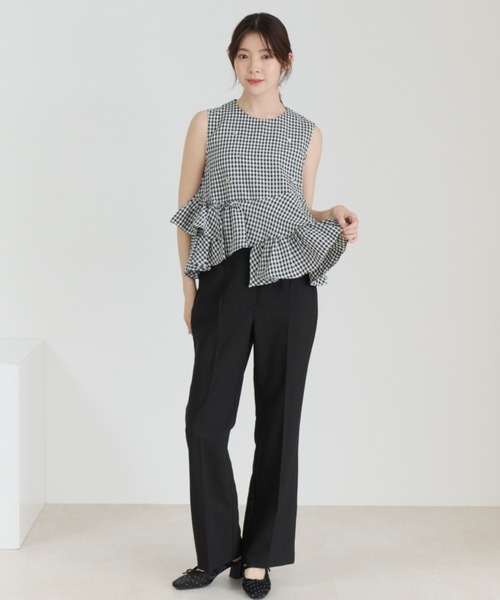 MISCH MASCH(ミッシュマッシュ)の「2026春夏新作 フラワーモチーフペプラムブラウス(シャツ/ブラウス・レディース・イエロー/ブラック×ホワイト・フリ-)」の11枚目の写真
