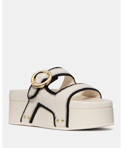kate spade new york(ケイトスペード ニューヨーク)の「ヘイロー プラットフォーム フットベッド サンダル(サンダル・レディース・ベージュ・7/6)」の1枚目の写真