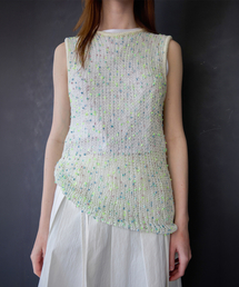 Pebble Grain Knit Vest - Mint Pebble