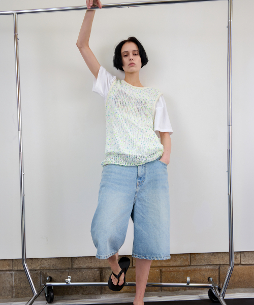 LEVAR(レバー)の「Pebble Grain Knit Vest - Mint Pebble(ニット/セーター・レディース・ミント・FREE)」の5枚目の写真