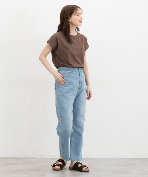 Honeys(ハニーズ)の「【接触冷感・ひんやりコットン】ひんやり綿フレンチロゴT(Tシャツ/カットソー・レディース・レッド系1/ダークブラウン系1/カーキ/スミクロ/ブラック・S/LL/M/L)」の19枚目の写真